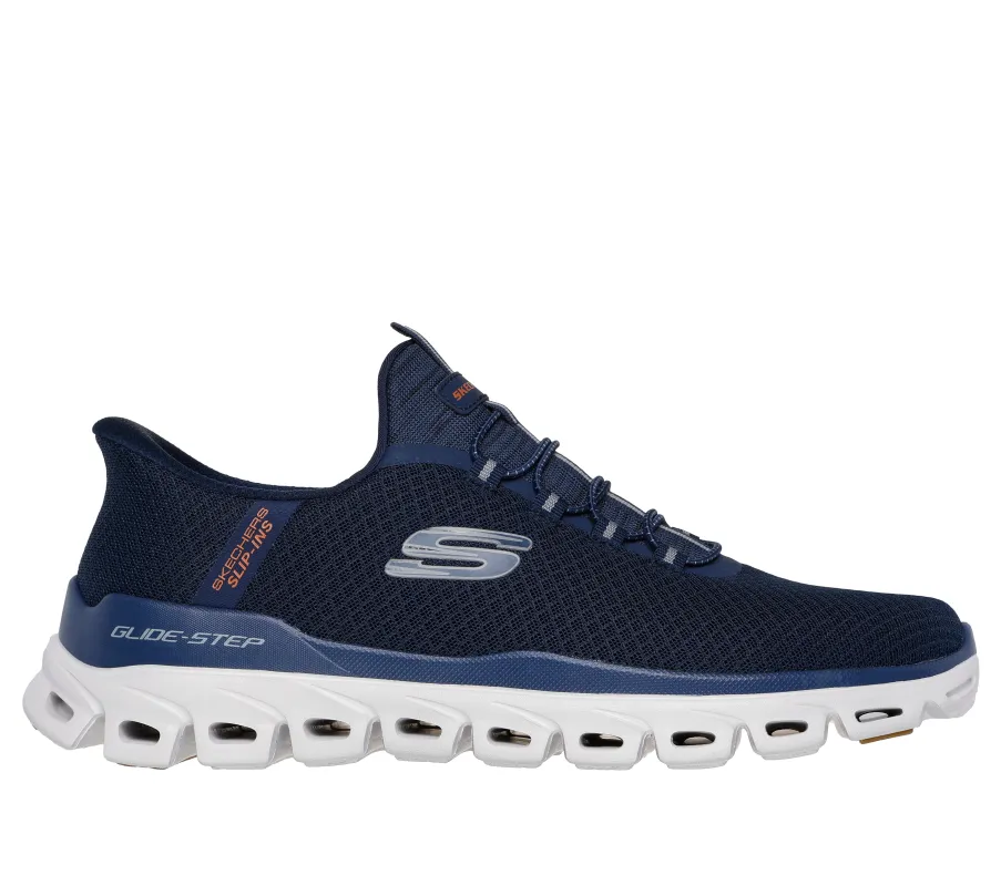 Skechers GLIDE-STEP - NOXUS Mens Trainers Navy/Grey/Pink sold by Shuperb