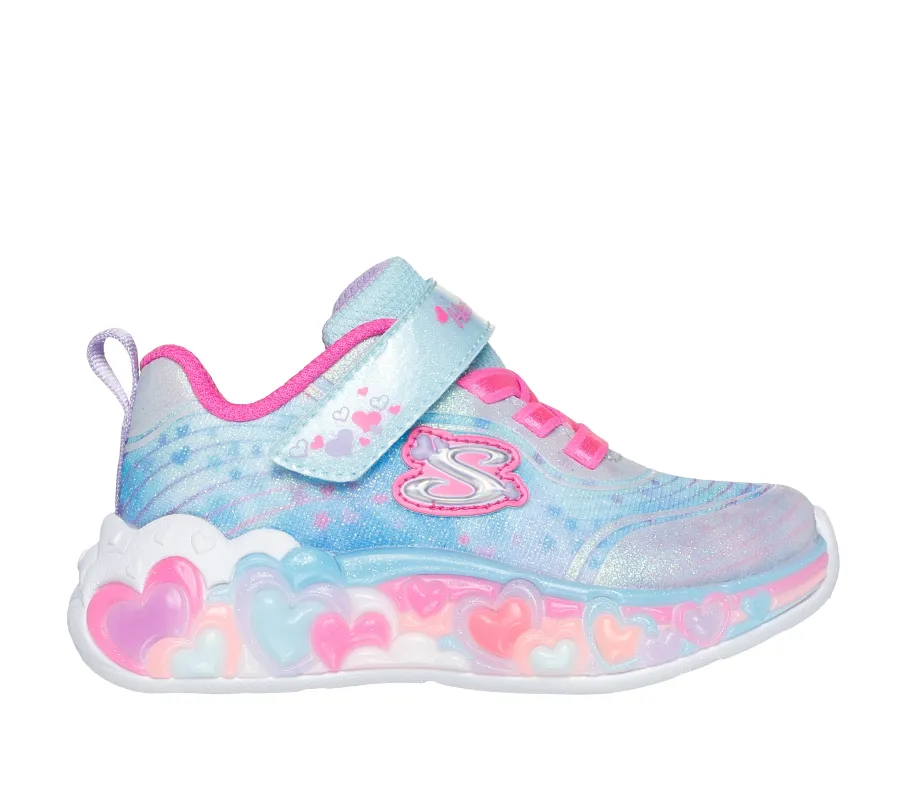 Skechers 302696N/LBMT S-LIGHTS: ETERNAL HEART LIGHTS Girls Trainers Light Blue/Multi sold by Shuperb