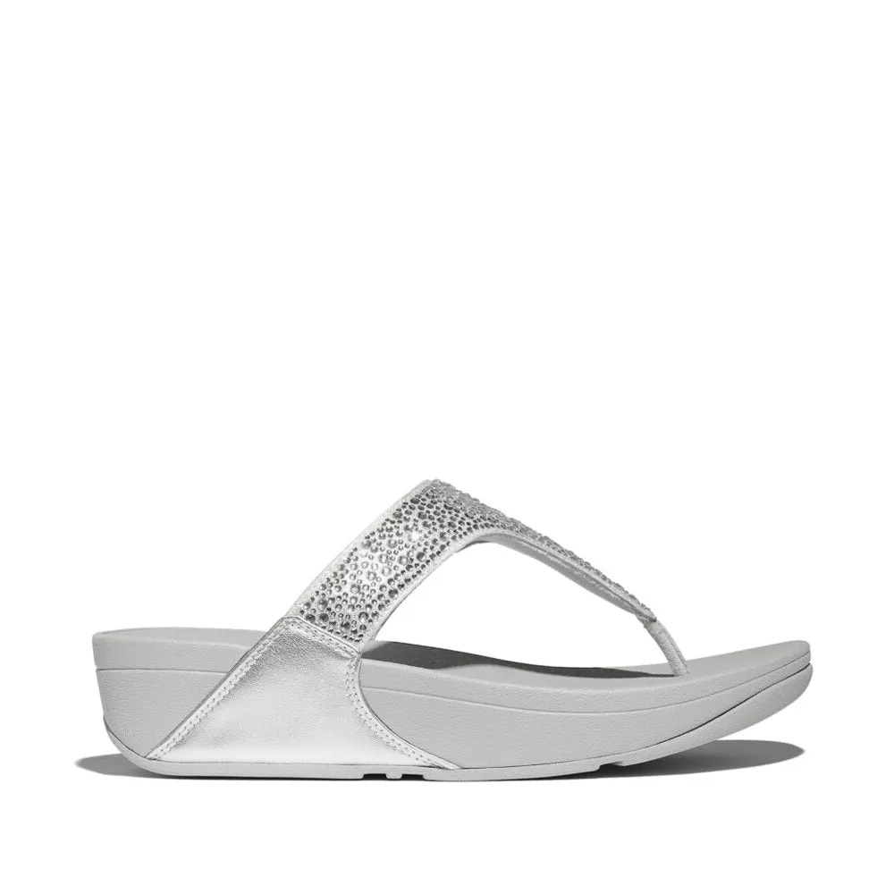 FitFlop LULU CRYSTAL-MIX Womens Toe Post Sandals Silver sold by Shuperb
