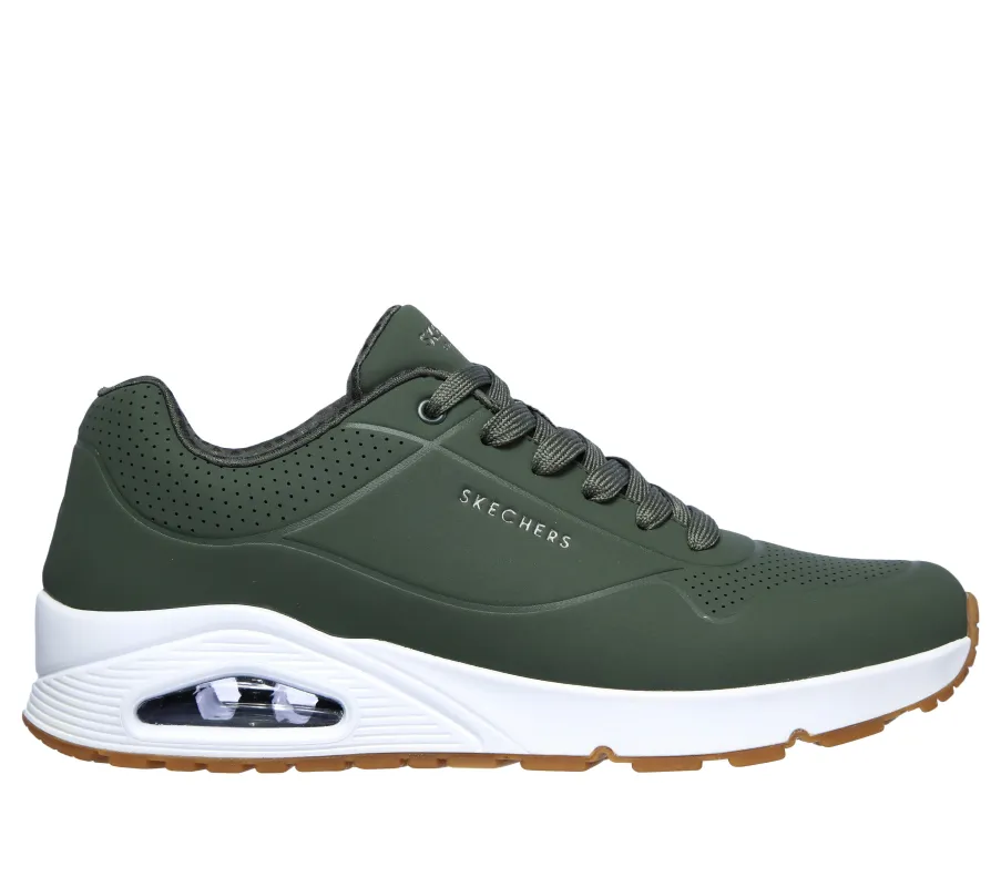 Skechers UNO - STAND ON AIR Mens Trainers Olive sold by Shuperb