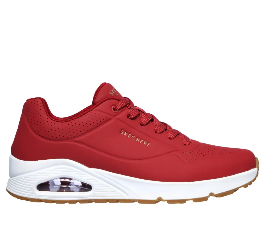 Skechers UNO - STAND ON AIR Mens Trainers Dark Red sold by Shuperb