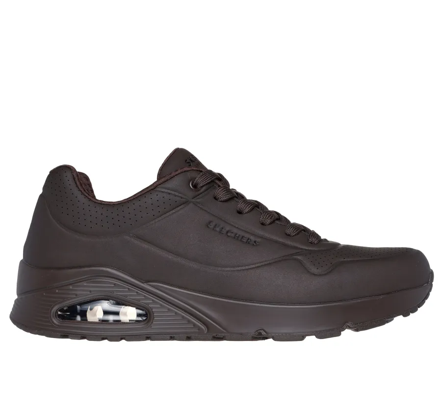 Skechers UNO - STAND ON AIR Mens Trainers Chocolate sold by Shuperb