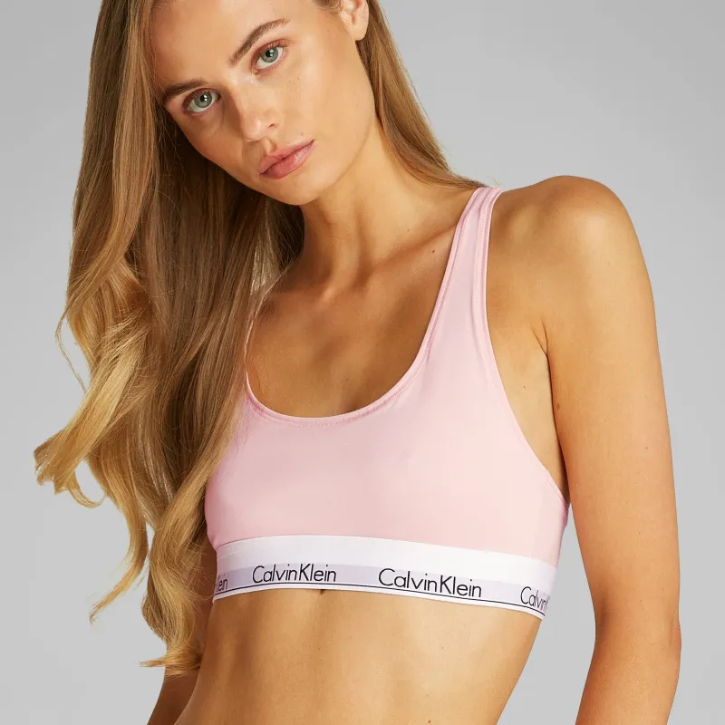 Calvin Klein ICON COTTON MODAL Womens Bralette Buff Pink sold by Shuperb