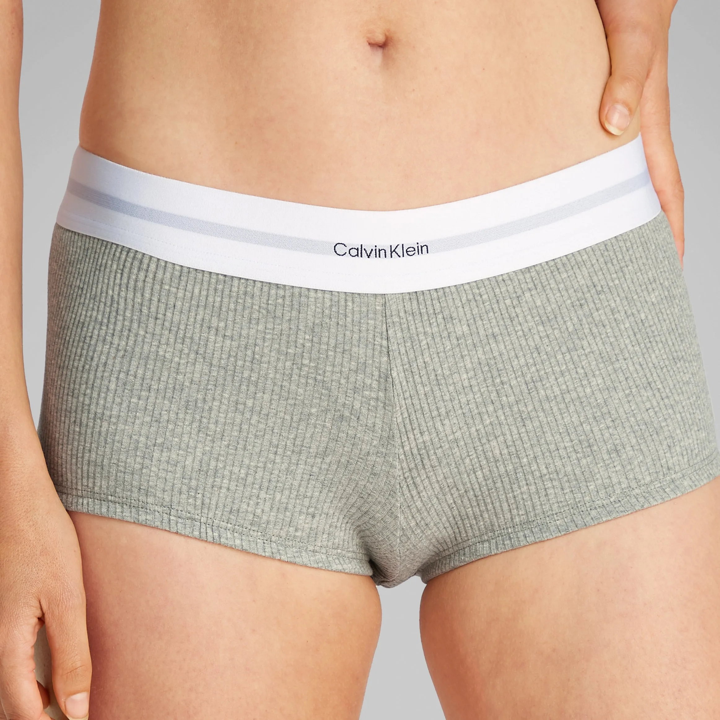 Calvin Klein COTTON MODAL RIB Hipster Panty Womens Shorts Grey Heather sold by Shuperb