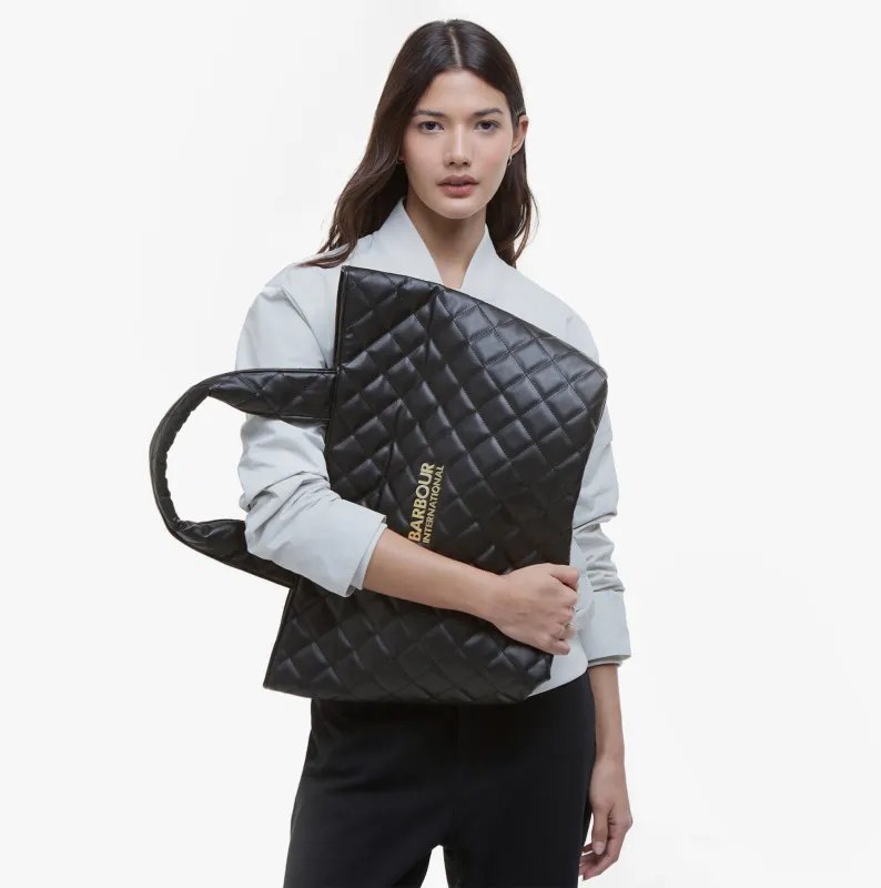 Barbour B.INTL BATTERSEA QUILTED Womens Mini Tote Bag Black sold by Shuperb