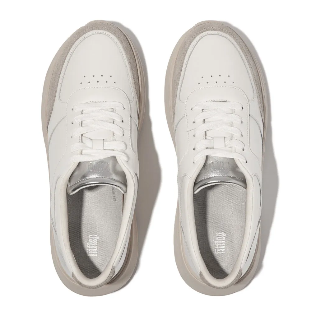 FitFlop F-MODE LEATHER Womens Trainers Urban White/Silver sold by Shuperb product image thumbnail 4