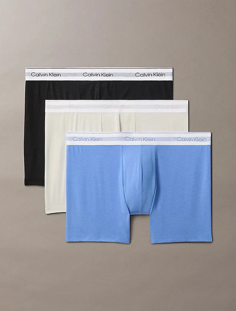 Calvin Klein ICON MODAL MESH 3 Pack Mens Boxer Briefs Multicoloured sold by Shuperb