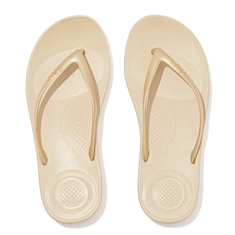 FitFlop IQUSHION Womens Flip Flops Gold sold by Shuperb