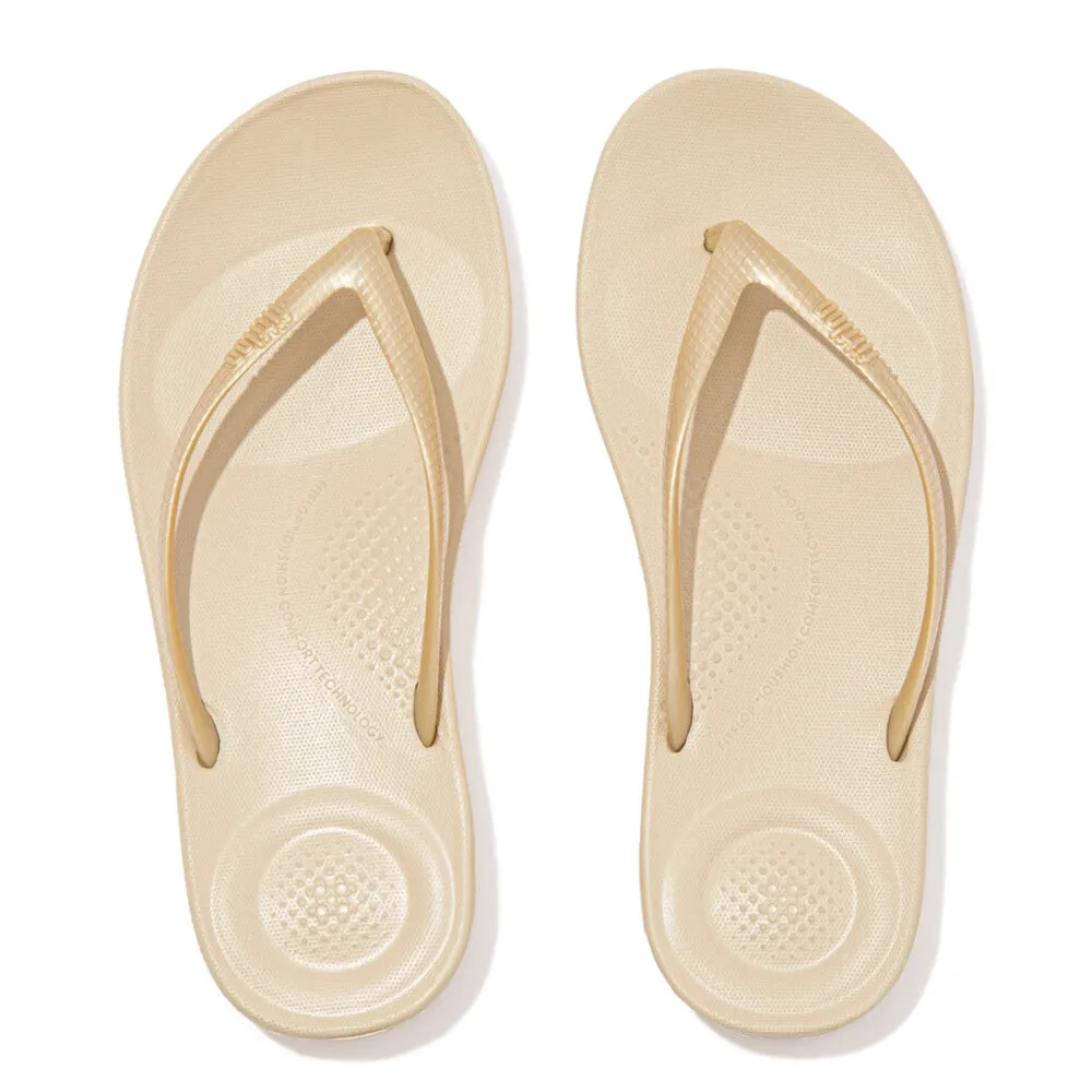 FitFlop IQUSHION Womens Flip Flops Gold sold by Shuperb