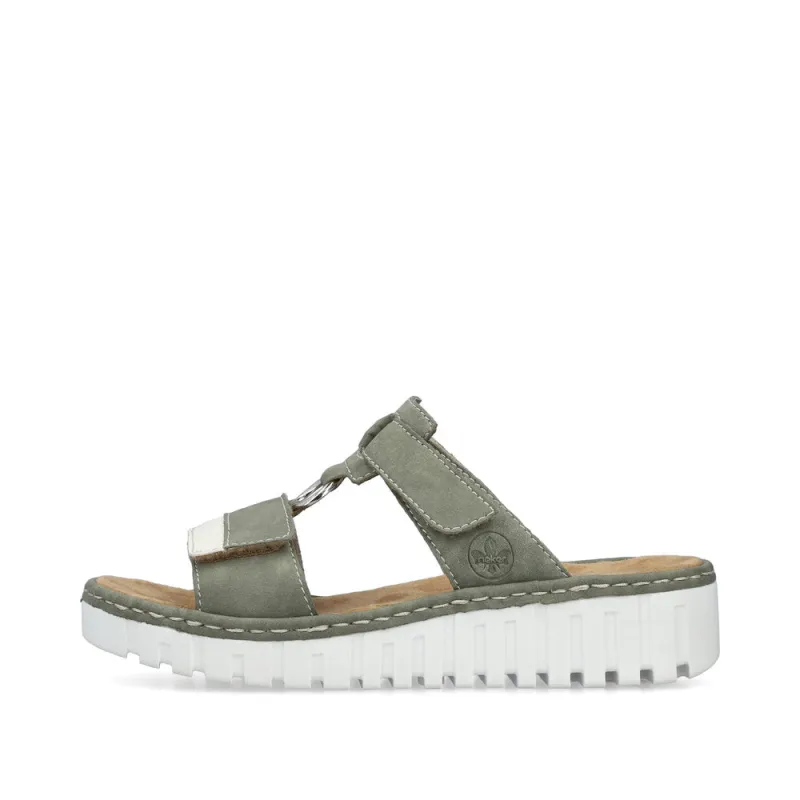 Rieker V1396-52 Womens Sandals Green Combination sold by Shuperb