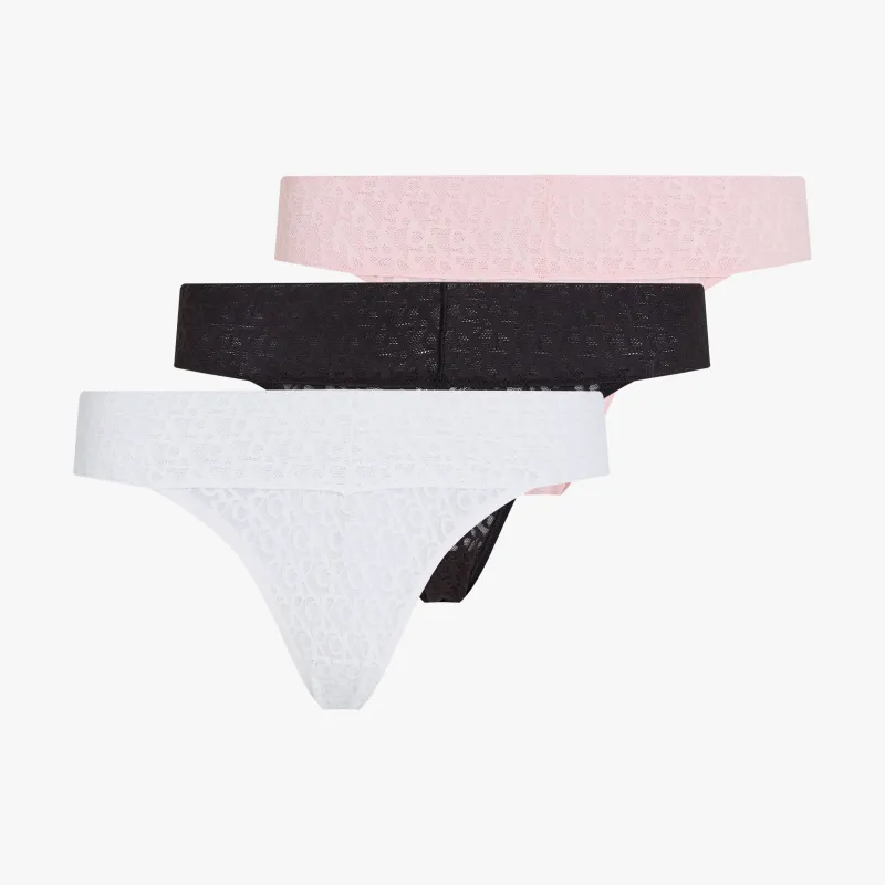 Calvin Klein ICON LOGO LACE 3 Pack Womens Bikini Briefs Multicoloured sold by Shuperb