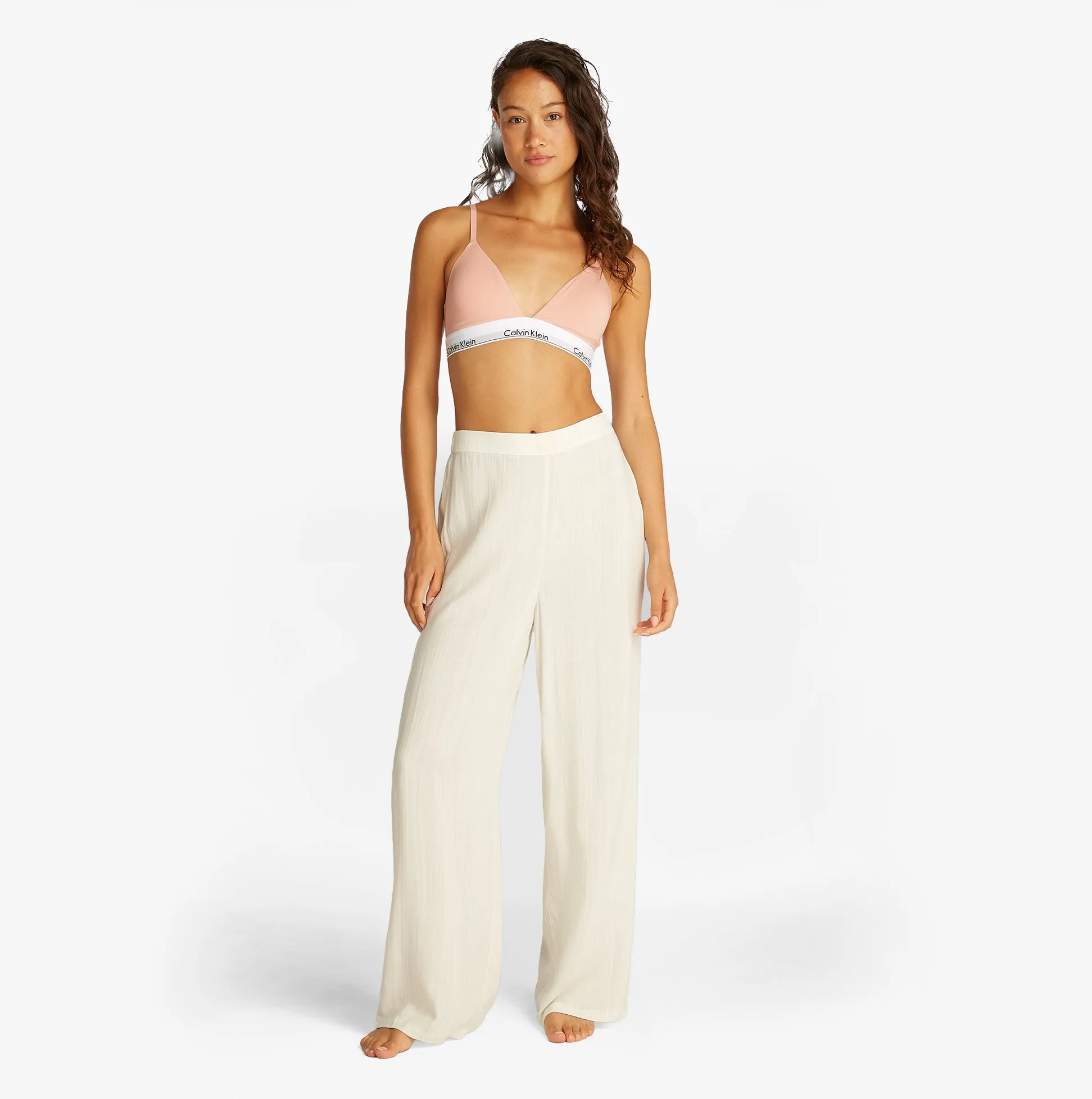 Calvin Klein ICON COTTON MODAL Womens Triangle Bra Melon Frenzy sold by Shuperb product image thumbnail 2