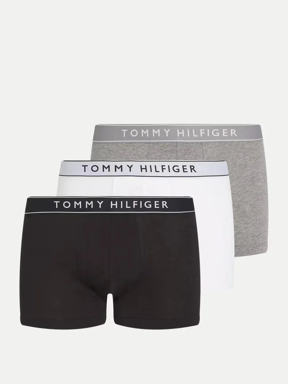 Tommy Hilfiger Mens 3 Pack Trunks Grey/Black/White sold by Shuperb