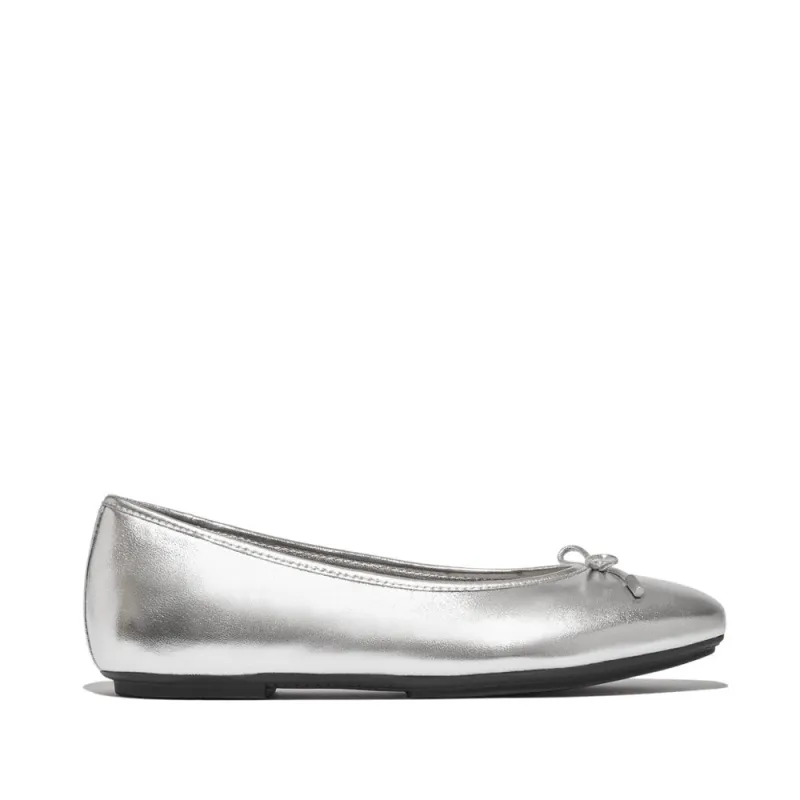 FitFlop DELICATO BOW SOFT Womens Ballet Flats Silver sold by Shuperb