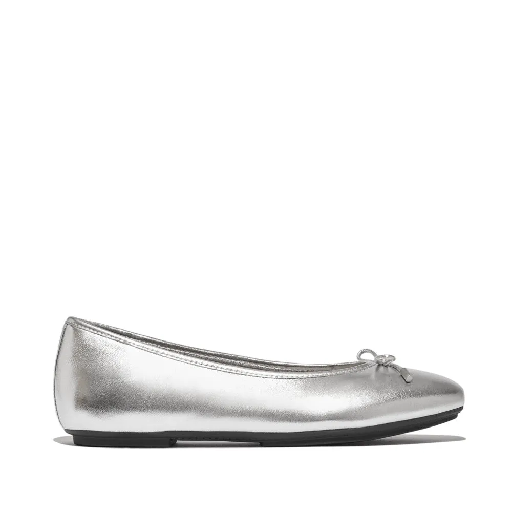FitFlop DELICATO BOW SOFT Womens Ballet Flats Silver sold by Shuperb