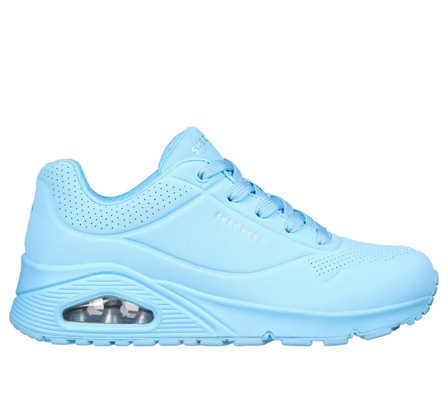Skechers 73690/LTBL UNO - STAND ON AIR Womens Trainers Light Blue sold by Shuperb