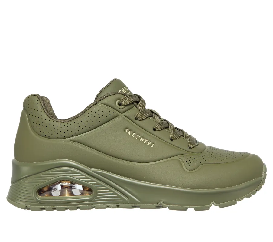 Skechers UNO - STAND ON AIR Womens Trainers Olive sold by Shuperb