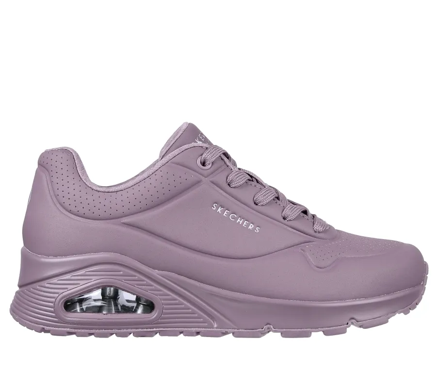 Skechers 73690/DKMV UNO - STAND ON AIR Womens Trainers Dark Mauve sold by Shuperb
