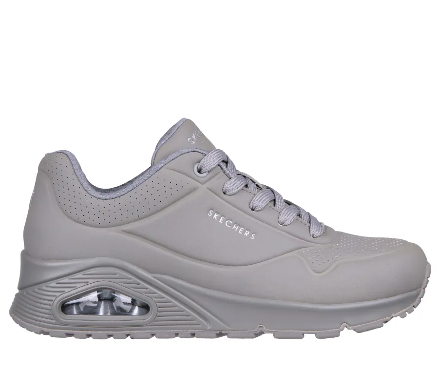 Skechers UNO - STAND ON AIR Womens Trainers Grey/Light Blue sold by Shuperb