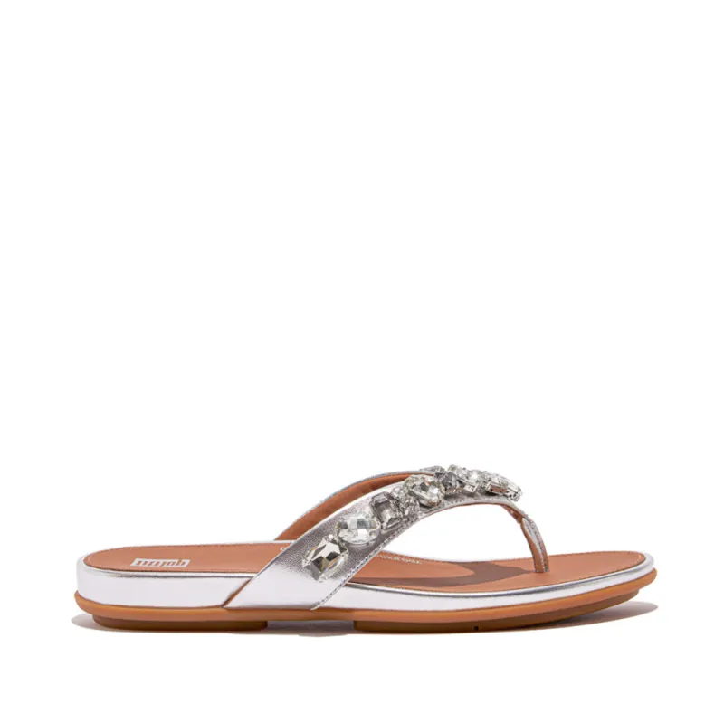 FitFlop GRACIE JEWEL-DELUXE Womens Flip Flops Silver sold by Shuperb