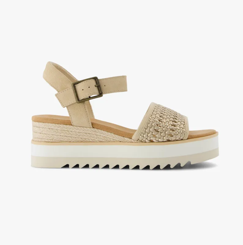 TOMS DIANA Womens Sandals Gold sold by Shuperb