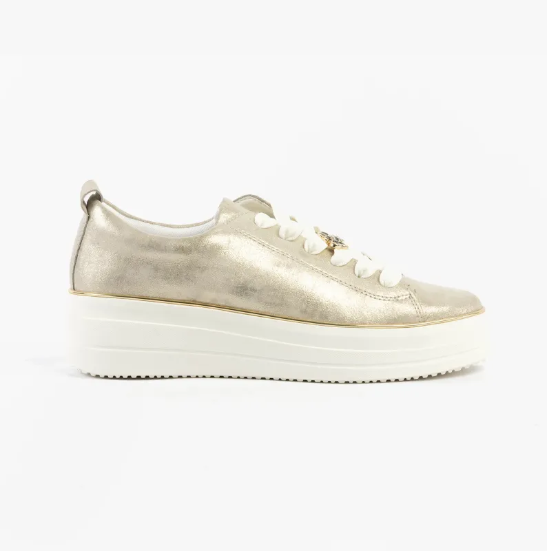 Remonte D1C03-60 Womens Trainers Gold made by Remonte