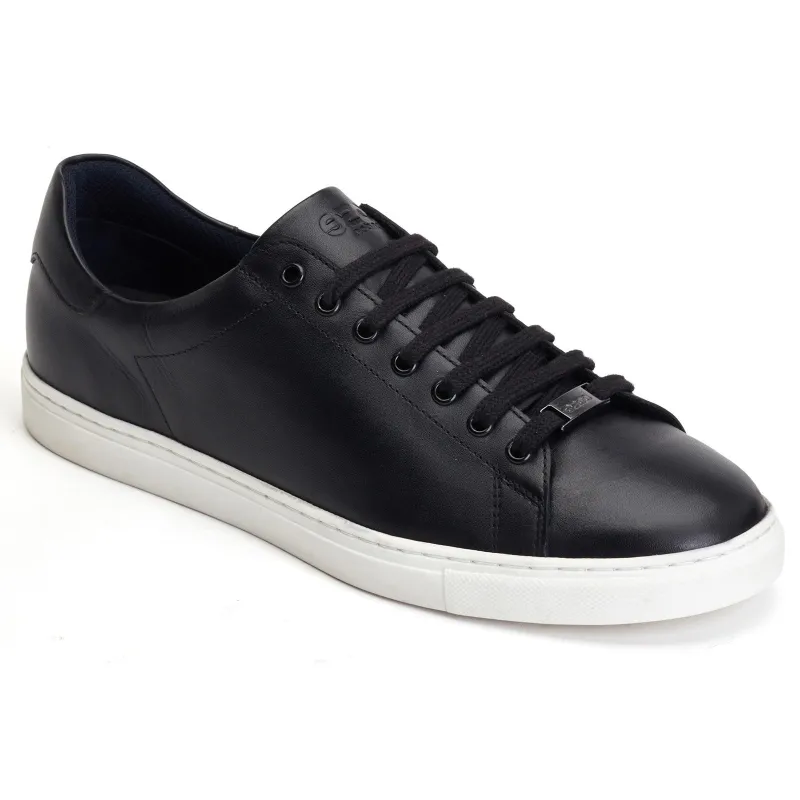 Base London TUCKER Mens Court Trainers Black made by Base London