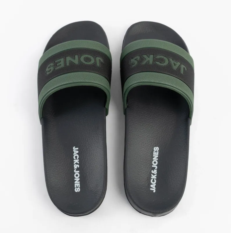 Jack & Jones JARRED Mens Sliders Anthracite sold by Shuperb