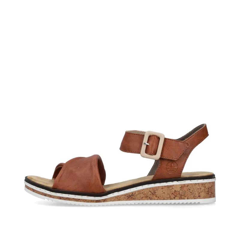 Rieker V3691-22 Womens Sandals Brown sold by Shuperb