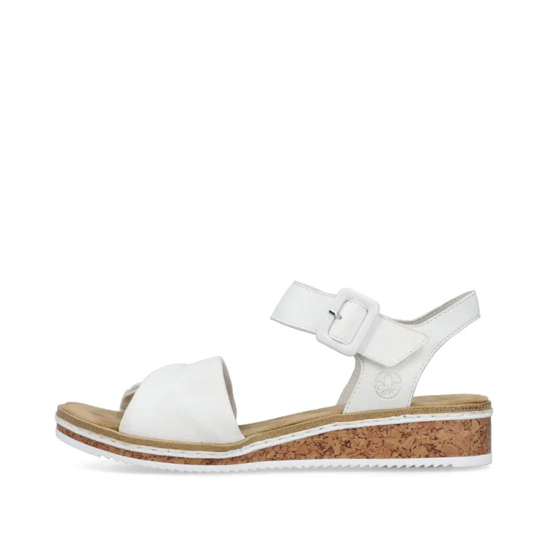 Rieker V3691-80 Womens Sandals White sold by Shuperb