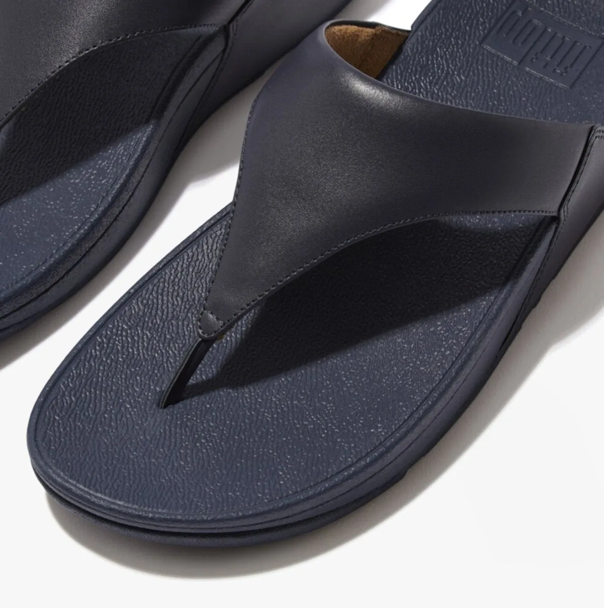 LULU LEATHER Womens Toe Post Sandals Deepest Blue sold by Shuperb product image thumbnail 4