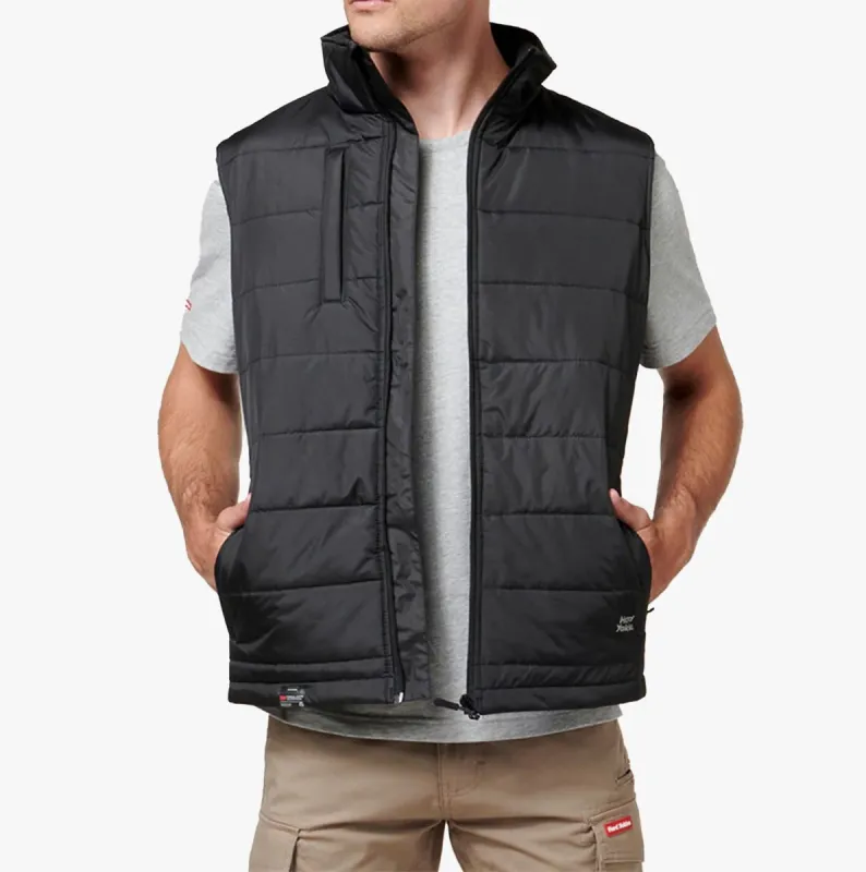 Hard Yakka PUFFA 2.0 Mens Body Warmers Black sold by Shuperb