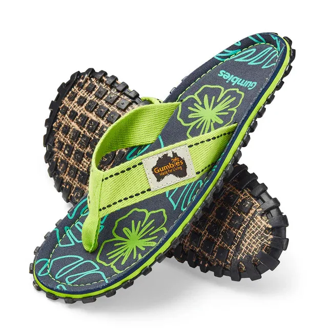Gumbies ISLANDER Unisex Flip-Flops Lime Hibiscus sold by Shuperb product image thumbnail 2