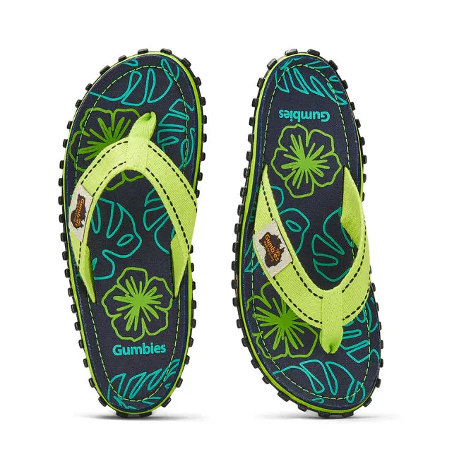 Gumbies ISLANDER Unisex Flip-Flops Lime Hibiscus sold by Shuperb product image thumbnail 4