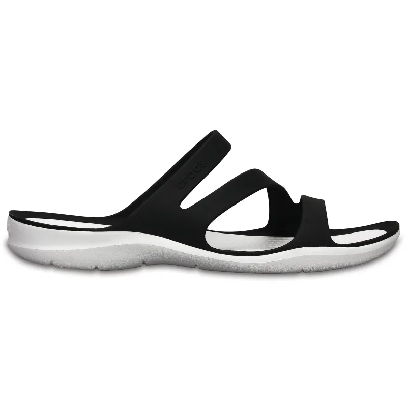 Crocs 203998-066 SWIFTWATER SANDAL Womens Sandals Black/White sold by Shuperb