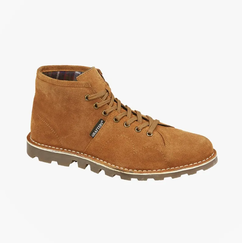 Grafters Unisex Suede Monkey Boots Tan made by Shuperb