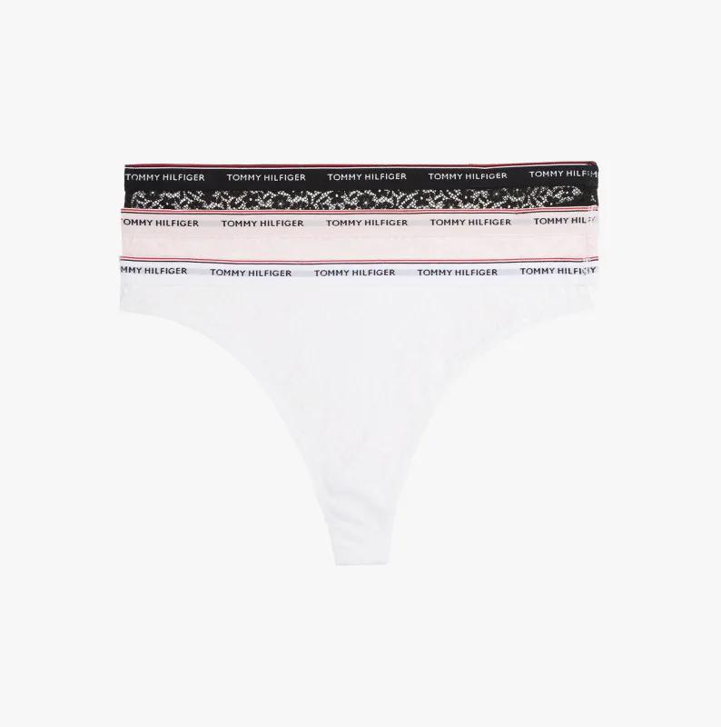 Tommy Hilfiger Tommy Hilfiger Womens 3 Pack Thong Lace Multicoloured sold by Shuperb