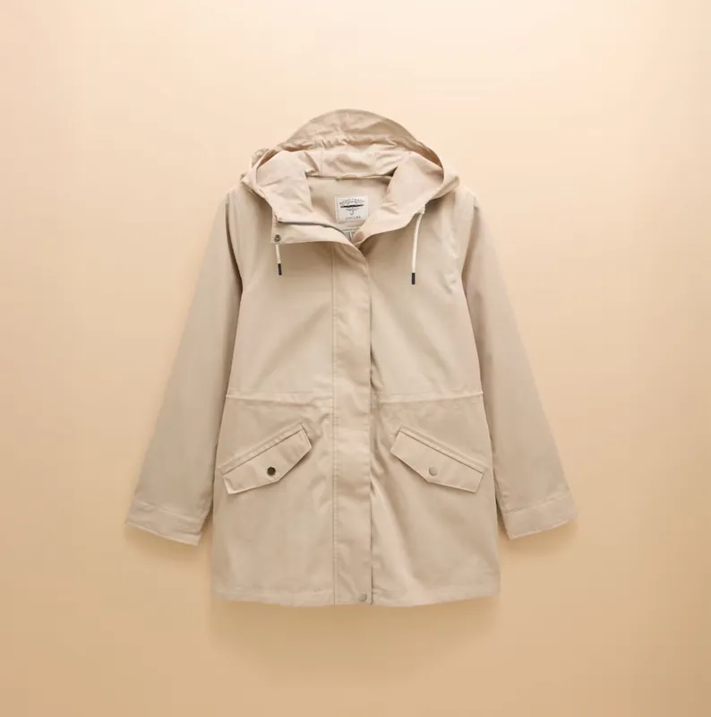Joules PORTWELL Waterproof Hoodie Raincoat With Adjustable Waist Neutral sold by Shuperb