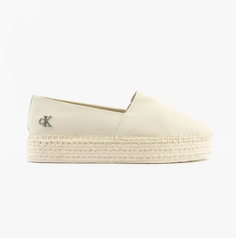 Calvin Klein FLATFORM Espadrille Womens Canvas Shoes Turtle Dove sold by Shuperb