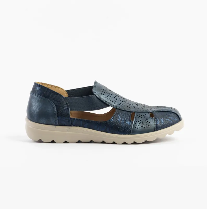 Dr Keller POLLY Womens Sandals Navy made by Shuperb