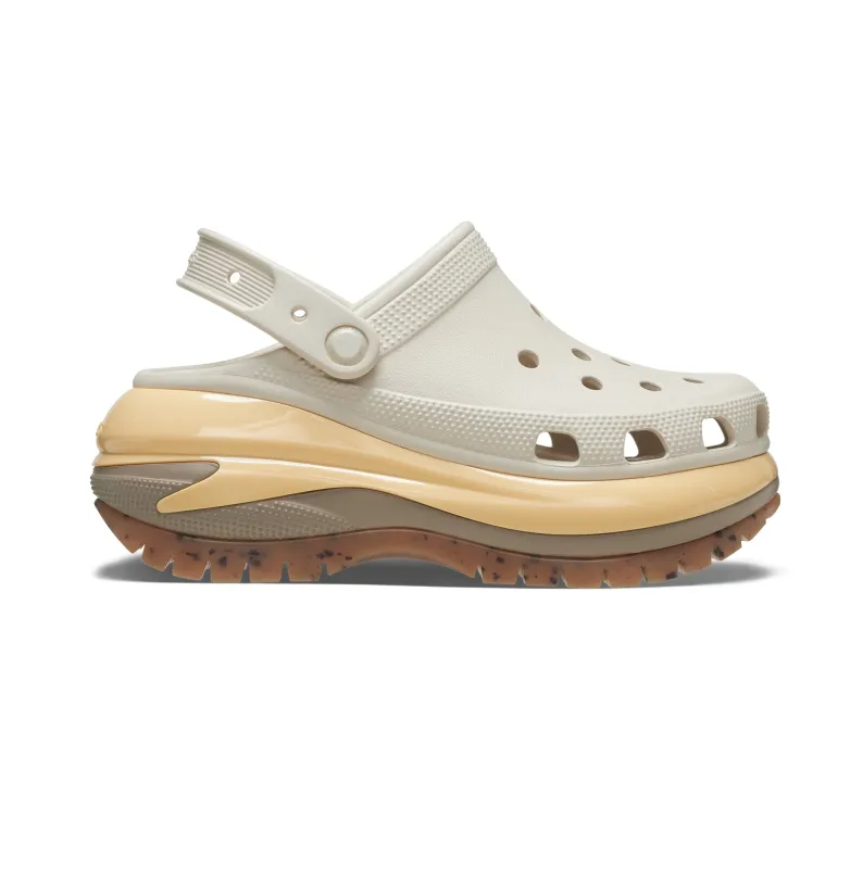 【CROCS】Mega Crush Clog★ヒール高さ8cm★ホワイト Crocs Mega Crush Metallic Clog White / Silver - Eufraimidis