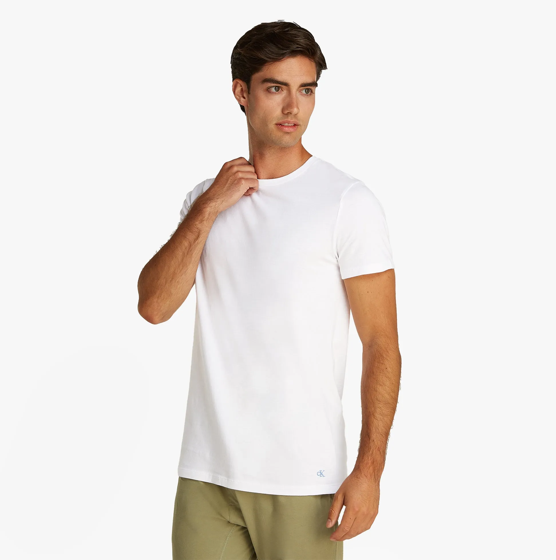 Calvin Klein 100% COTTON 3 Pack Mens T-Shirts Black/Grey Heather/Glacier sold by Shuperb product image thumbnail 2