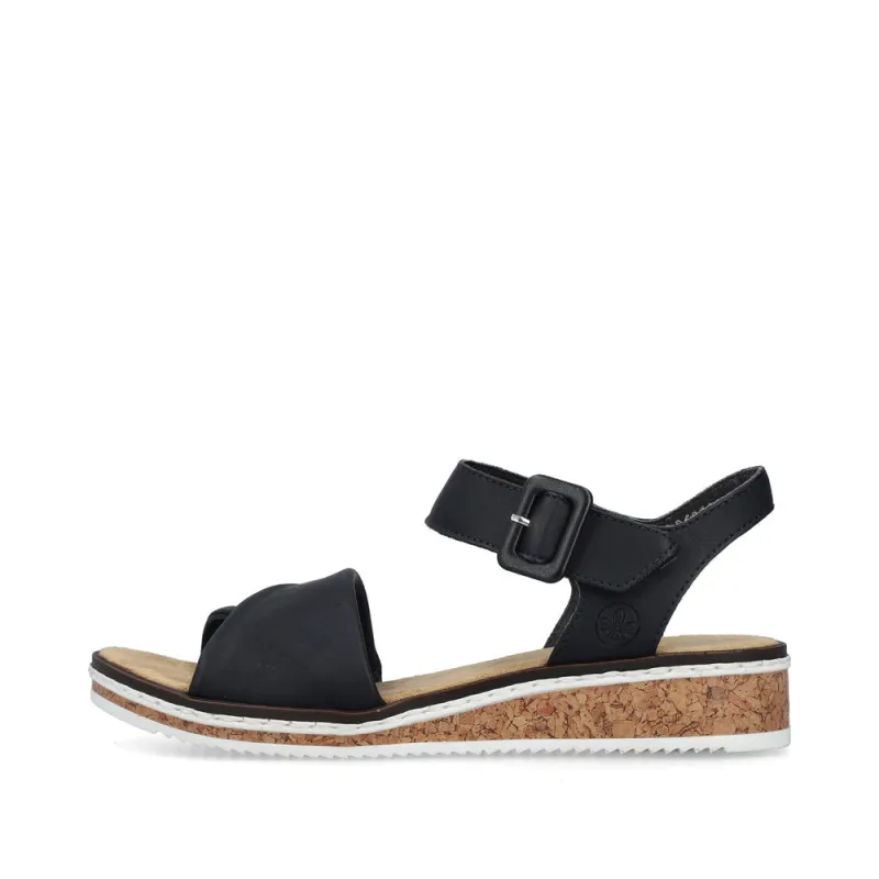 Rieker V3691-00 Womens Sandals Black sold by Shuperb