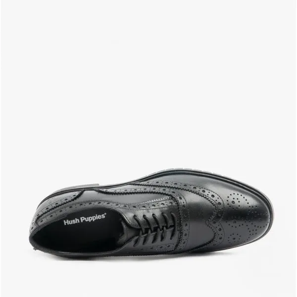 Hush Puppies SANTIAGO Mens Leather Oxford Brogue Shoes Black sold by Shuperb product image thumbnail 4