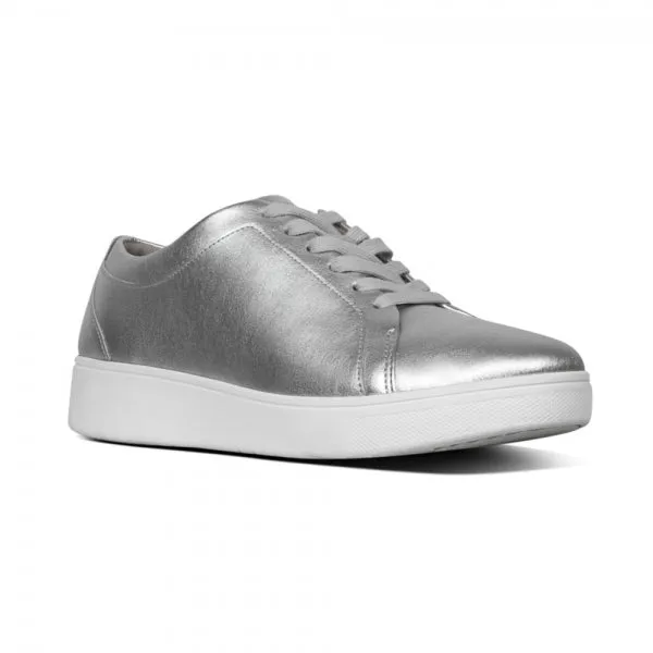 FitFlop RALLY Womens Leather Trainers Silver sold by Shuperb product image thumbnail 5