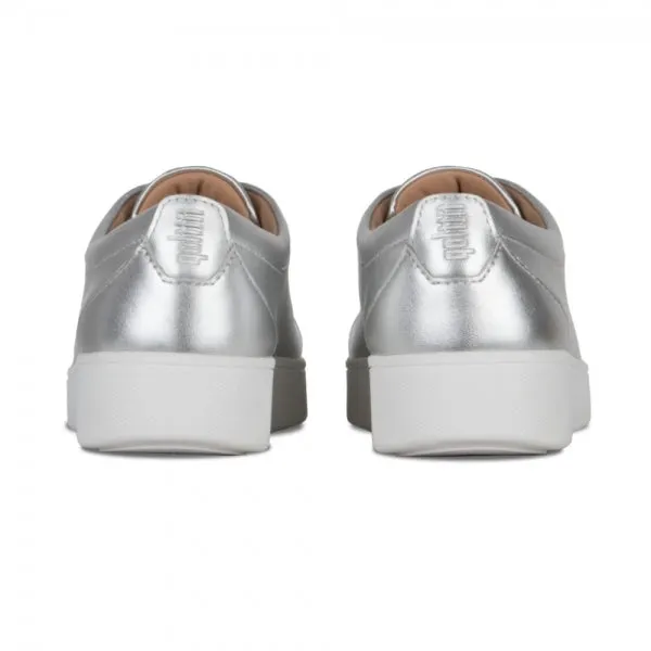 FitFlop RALLY Womens Leather Trainers Silver sold by Shuperb product image thumbnail 4