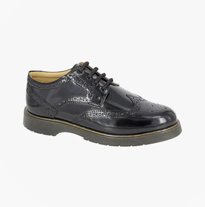 Grafters M282A Mens 4 Eye Wing Cap Brogue Shoes Black sold by Shuperb