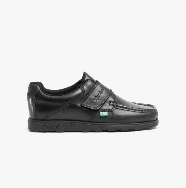 FRAGMA STRAP Boys School Shoes Black made by Kickers