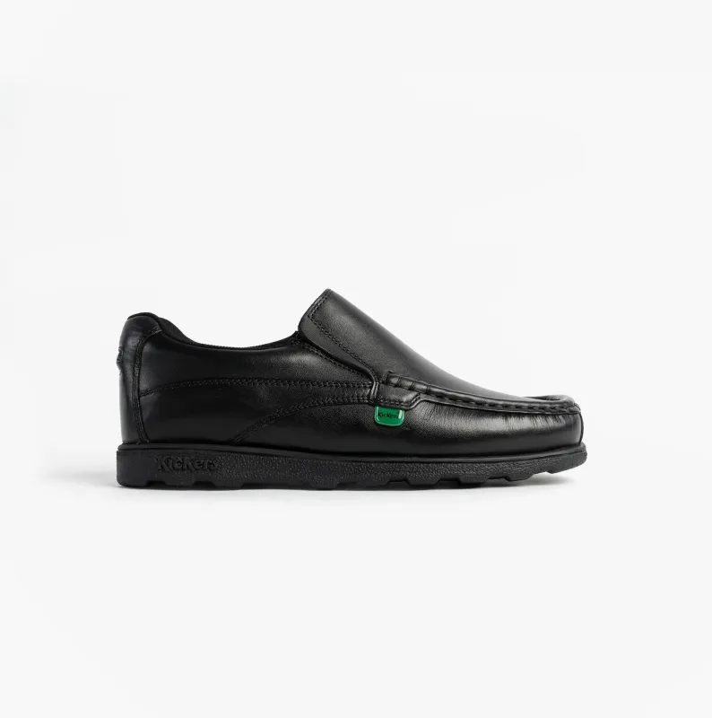 Kickers 114245 FRAGMA SLIP Boys School Shoes Black sold by Shuperb