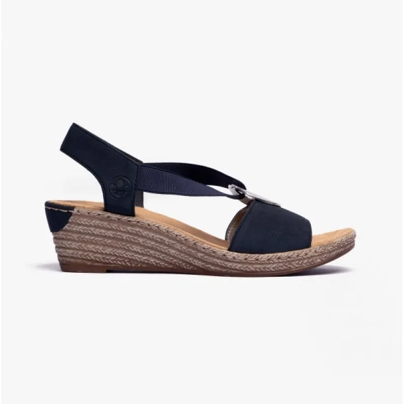 Rieker 624H6-14 Womens Heel Shoes Blue sold by Shuperb